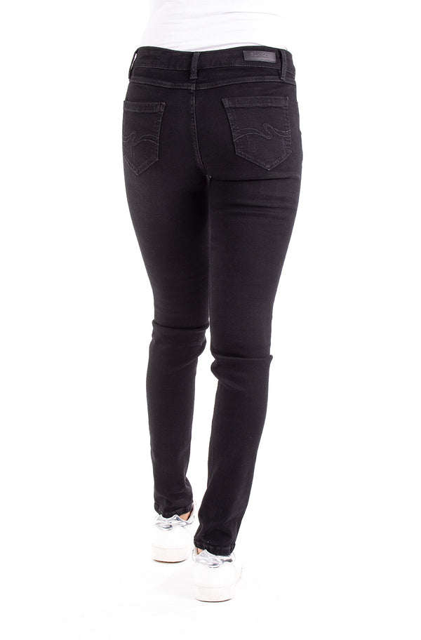 Blue Monkey Women Manie 3581-L Black Denim Skinny Fit Jeans