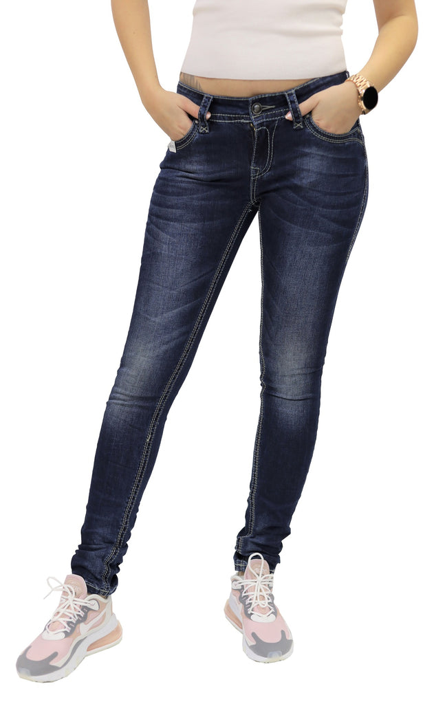 Blue Monkey Women Laura 3756 Skinny Fit Blue Denim Jeans