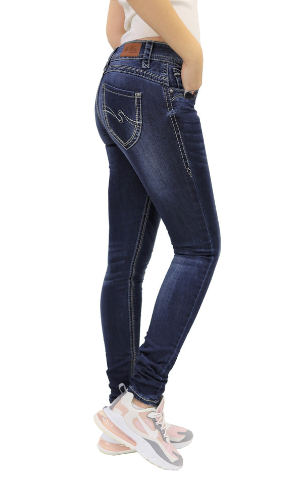 Blue Monkey Women Laura 3756 Skinny Fit Blue Denim Jeans