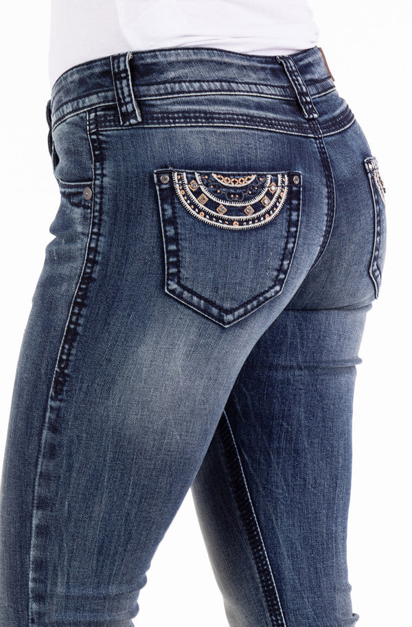 Blue Monkey Women Luxury Luna 30255 Blue Denim Slim Fit Jeans