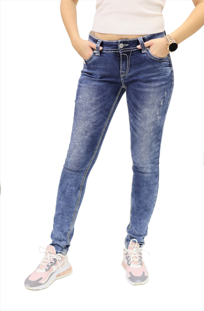 Blue Monkey Women Luna 3641 Blue Denim Skinny Fit Jeans