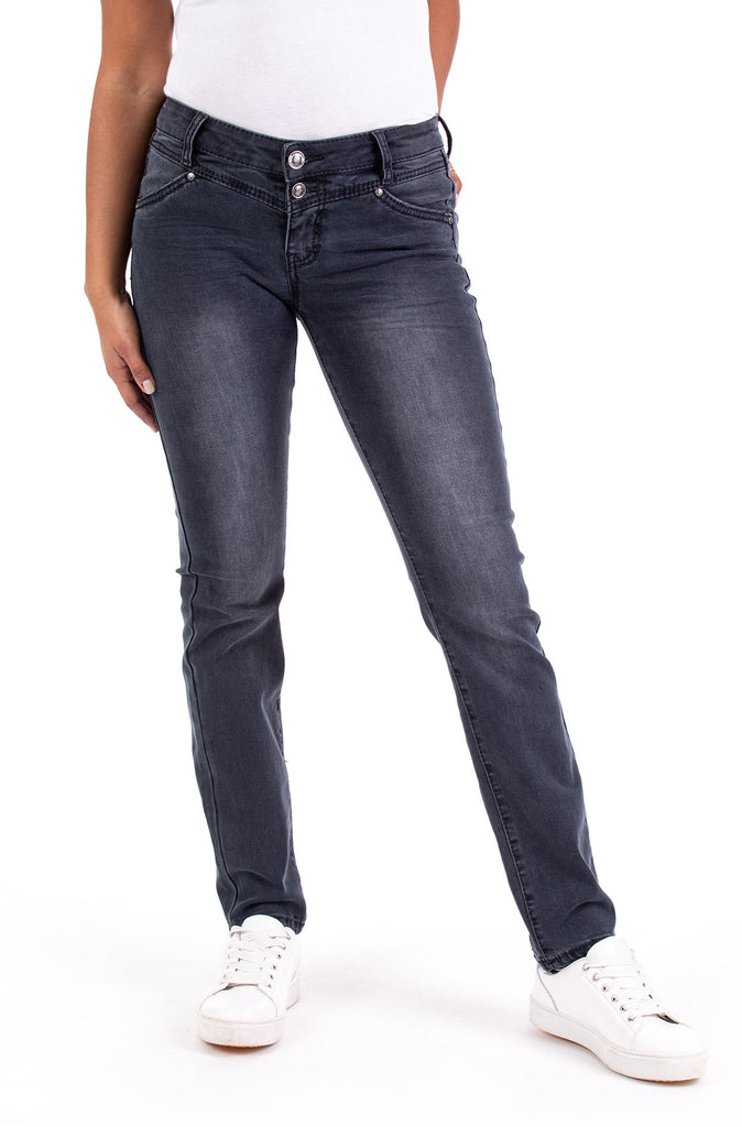Blue Monkey Women Sandy 30253 Grey Denim Slim Fit Jeans